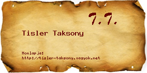 Tisler Taksony névjegykártya